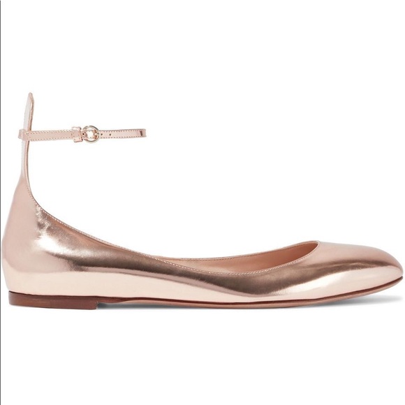 VALENTINO GARAVANI Gold Tango metallic leather ballet flats - Picture 17 of 17